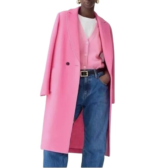 NWT JCrew Daphne Topcoat Coat Womens 10 Pink Italian Boiled Wool BT996 Jacket NE - Picture 12 of 13